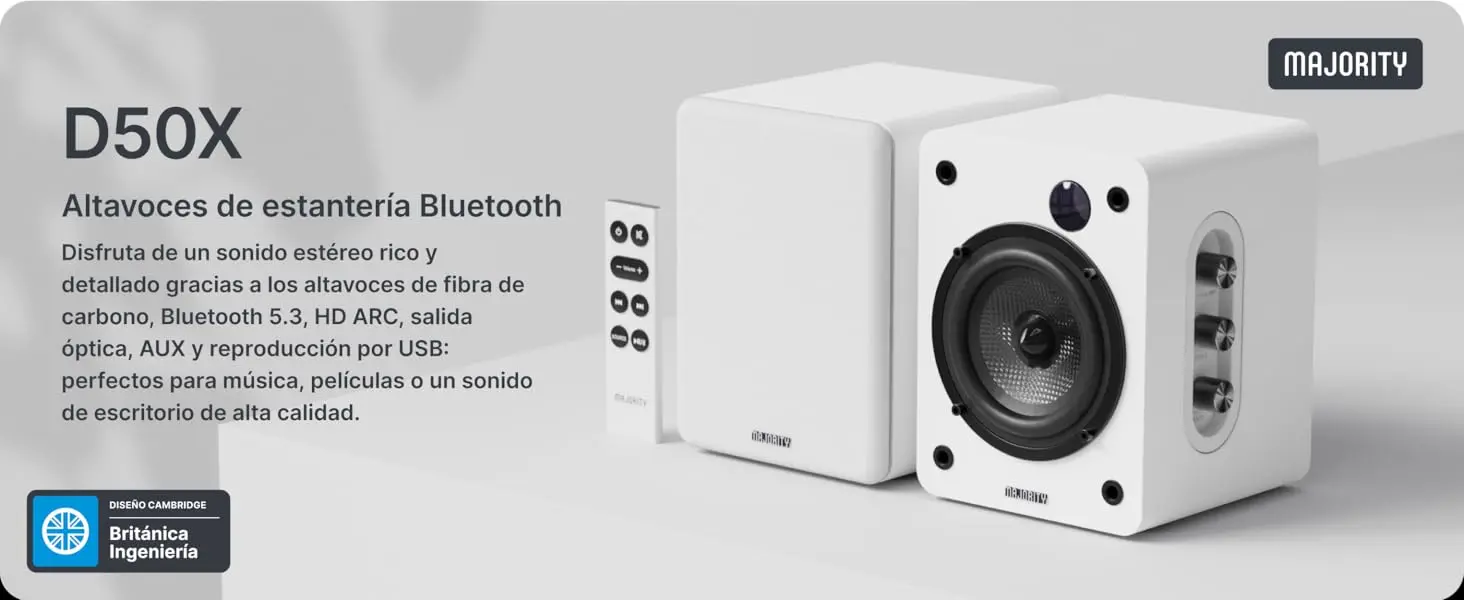 MAJORITY D50X Altavoces Activos 2.0 de 60W